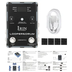 IRIN Looper Pedal Drum Machine Guitar Effect Pedals 160 Minutes Recording Time 100 Drum Machine Rhythms Guitar Pedal XS-04