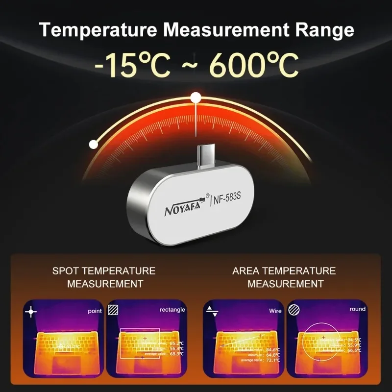 NOYAFA-583S/586S Mini Thermal Imaging Camera 256x192 Type-C For Android Infrared Temperature Detector With App Thermal Camera