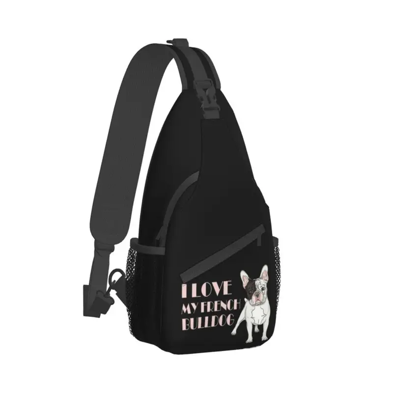 Mode Französisch Bulldogge Schlinge Cross body Rucksack Männer Haustier Hündchen Tier Frenchie Schulter Brusttaschen für Reisen Radfahren