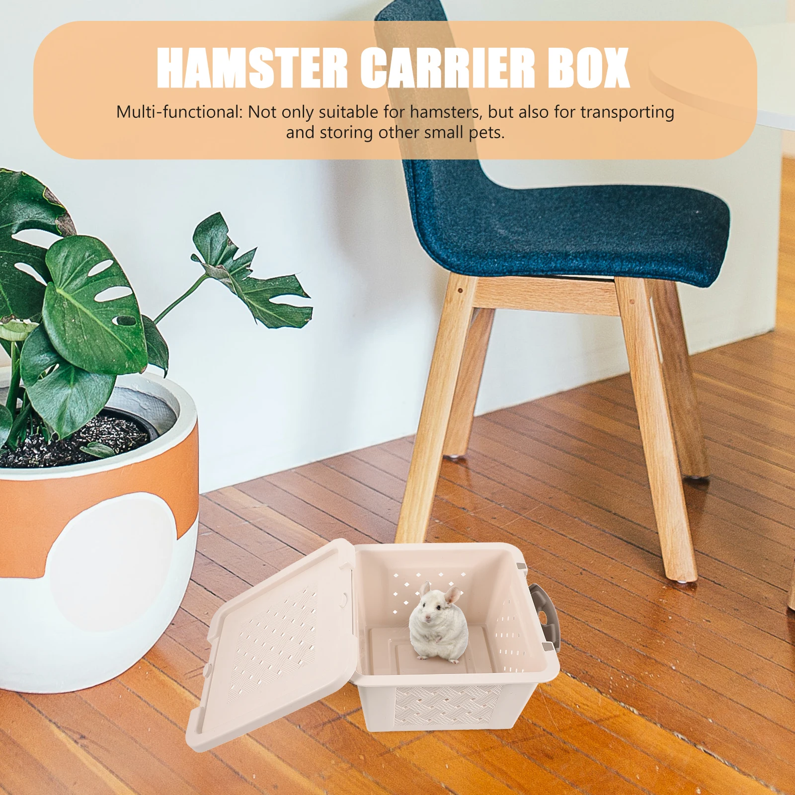

Pet Transport Box Small Cage Hamster Case Breathable Carrier for Reptile Bird Guinea Pigs Cages Storage Plastic Safe Easy Clean