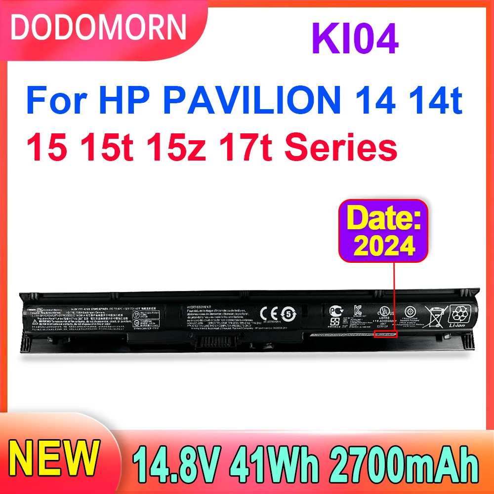 DODOMORN-batería KI04 para ordenador portátil, pila para HP N2L84AA TPN-Q158 Edición Especial 15-an005TX 15-ab292nr 14-ab000 17-g000 800049-001 41WH