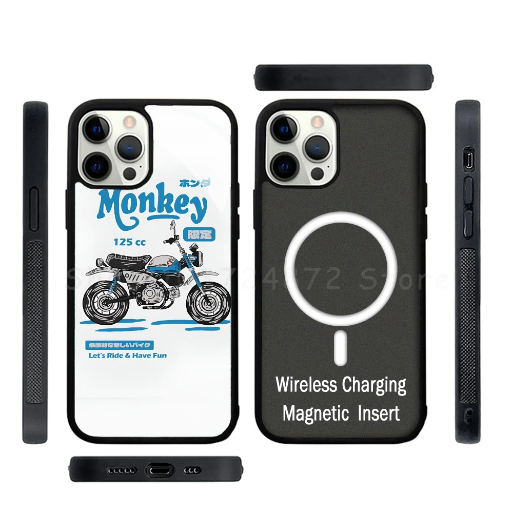 Cute M-Motorcycle Phone Case For IPhone 16 15 14 13 Pro Max 11 Mini Alex Mirror For Magsafe Wireless Charging Cover