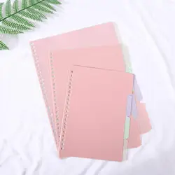 4 sztuk/zestaw B5 A5 A4 Binder Index Dividers strona luźne liści Notebook księga gości cewki książki piśmienne zakładki szkolne materiały biurowe