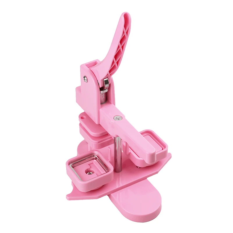 

Customizable 50MM Pink Rotating Type Square Pin Badge Button Maker Machine for DIY Making erator Magnets/Plastic-base Badg