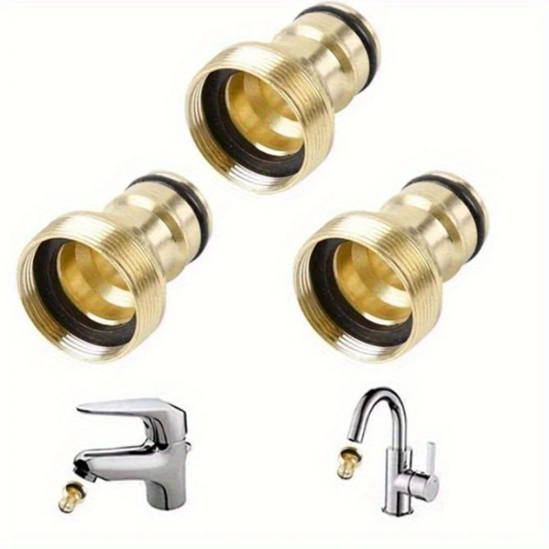 2/1pcs Faucet Brass Thread Connector Tap Water Hose Adapter Universal Quick Connector Garden Water Pipe Fittings Home Accessory