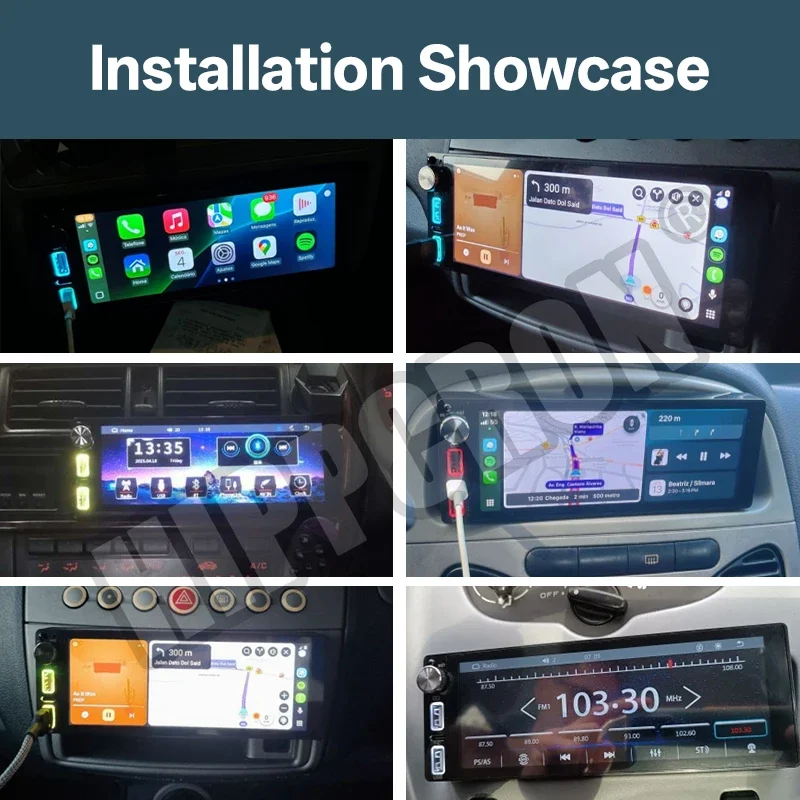 HIPPCRON Car Radio 6.86" Wireless Carplay Android Auto 1Din Car Stereo Multimedia Video BT5.0 FM USB Type-C Charge MP5 Player