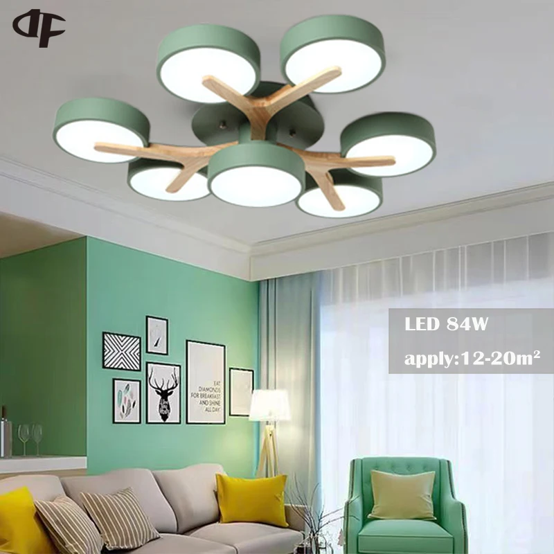 New Pendant Lamp Solid Wood Led Ceiling Chandelier For Living Room Bedroom Light Villa Restaurant Indoor Lighting Chandelier