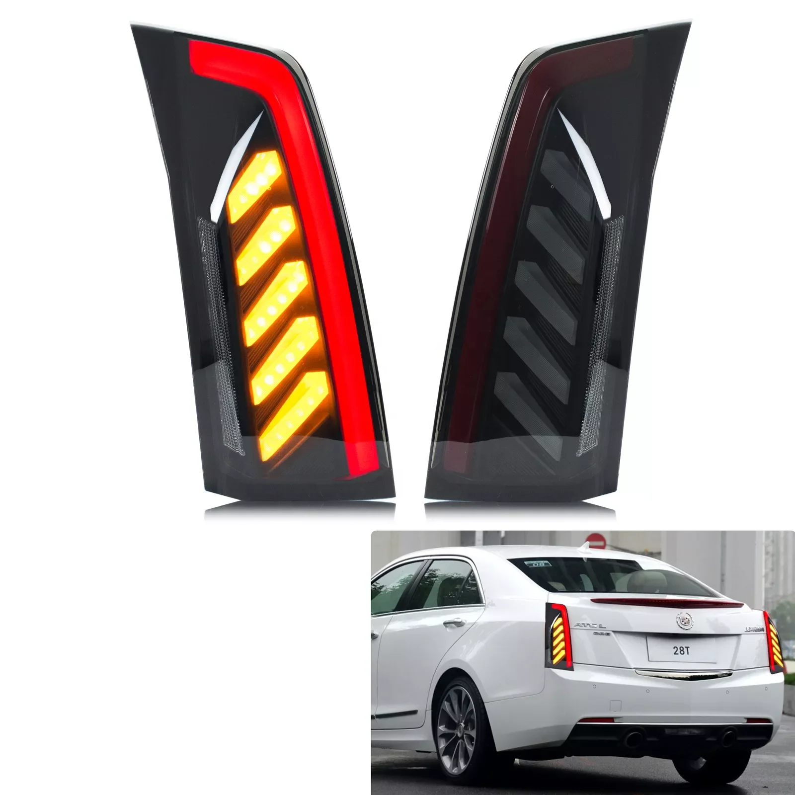 

Auto Part Tail Light LED Lamp for Cadillac ATS 2013 2018 Sedan Dynamic Turn Signal DRL Brake Reverse Assembly