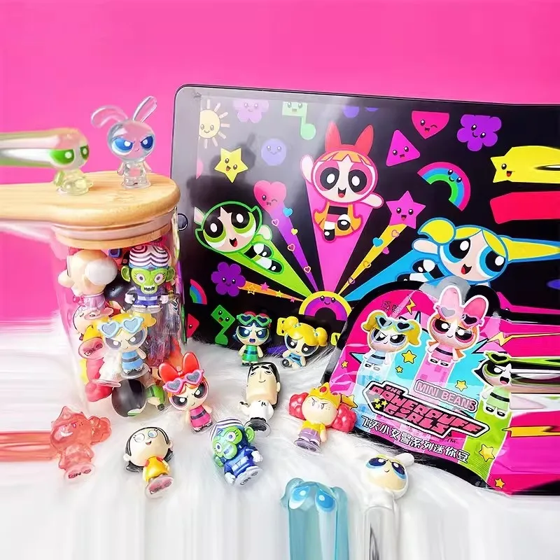 Blossom Bubbles Buttercup Mini figura The Powerpuff Girls Blind Bag Box adorno de escritorio kawaii recoger regalo juguete ins popular