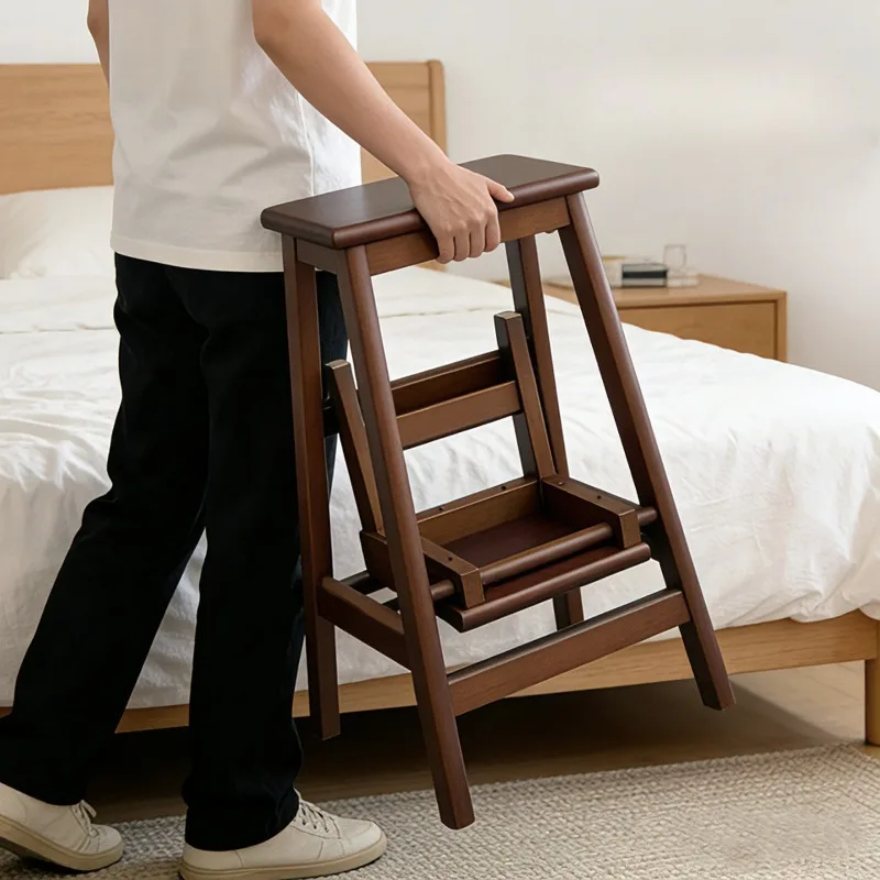 Climbing Two Step Stools Wood Durable Folding Step Stools Few Dual-purpose Step Ladders Simple Unique Portable Furniture