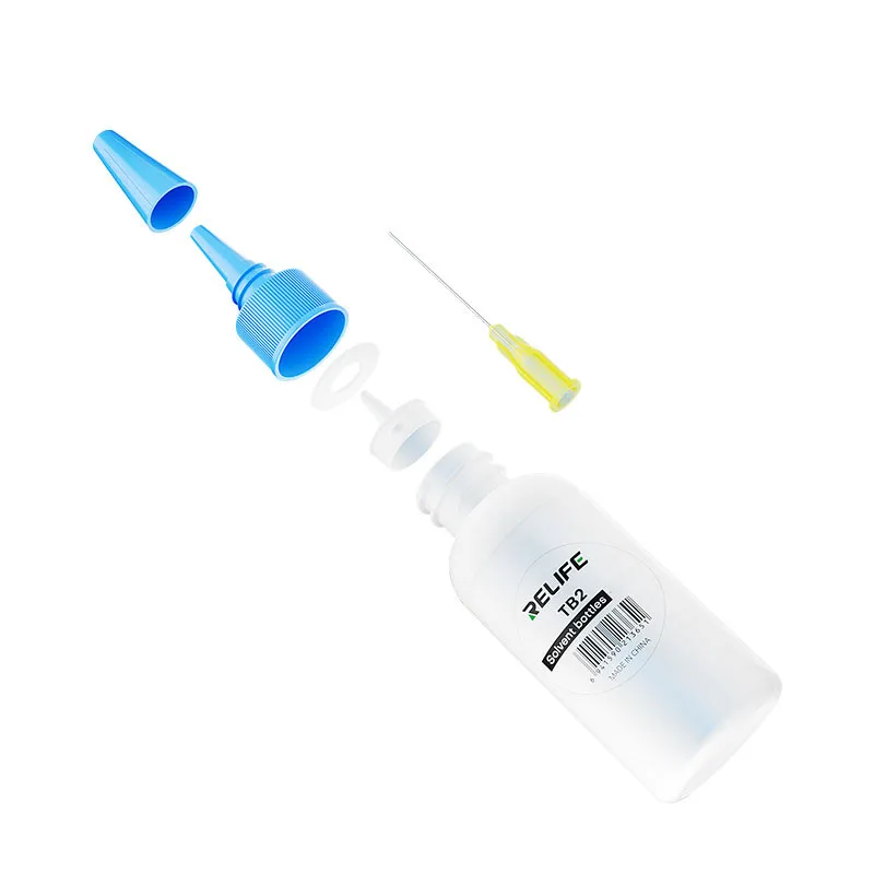 RELIFE TB2 50ML Solvent Empty Bottle with Needle Tip Phone Repair Soldering Oil Welding Flux  Alcohol Rosin Dispenser Bottle