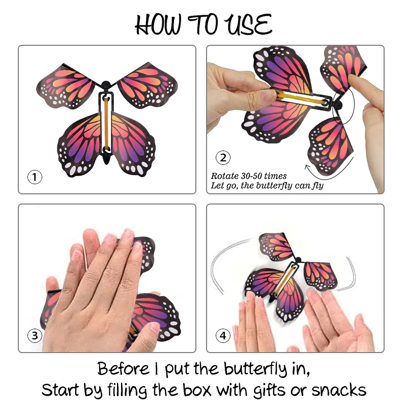 Surprise Butterfly Explosion Gift Box with Magic Flying Butterfly DIY Assembled Handmade Christmas Valentine'S Day Birthday Gift