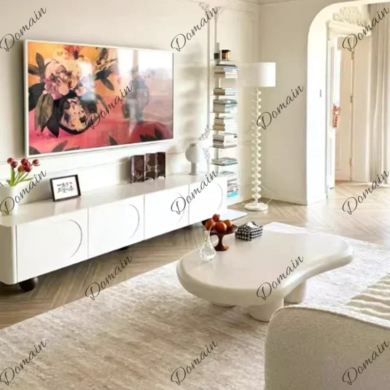 BX Storage Universal Tv Table Living Room Center 200Cm Designer White Tv Stand Modern Wood Minimalist Fernsehen Tisch Furniture