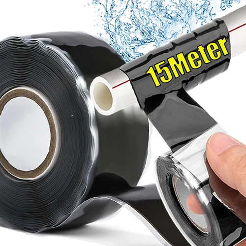 Cinta de agarre de silicona autofundente, sellado impermeable para fugas, cinta aislante de reparación para plomería, cintas adhesivas para mangueras de tuberías automotrices