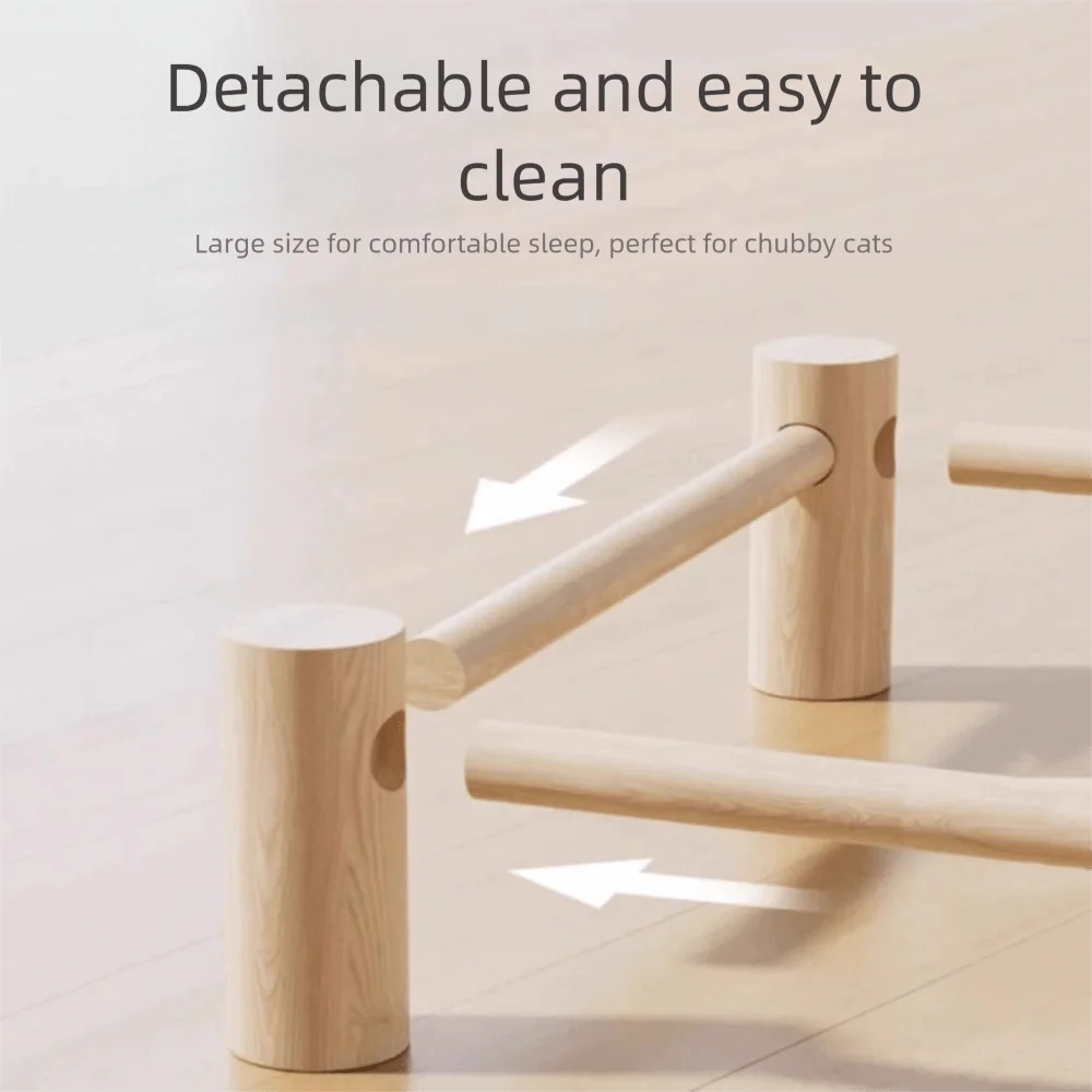 

Kitten Cottages Detachable Swing Bed Portable Comfortable Pet Hammock Wooden Frame Replacement Elevated Bed For Small Pets