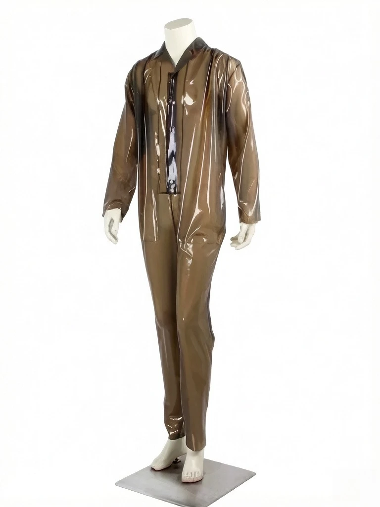 Maßgeschneiderter lockerer Latex-Catsuit für Herren, Gummi-Latex-Romper, Jumpsuit, Gummi-Latex-Nachthemd