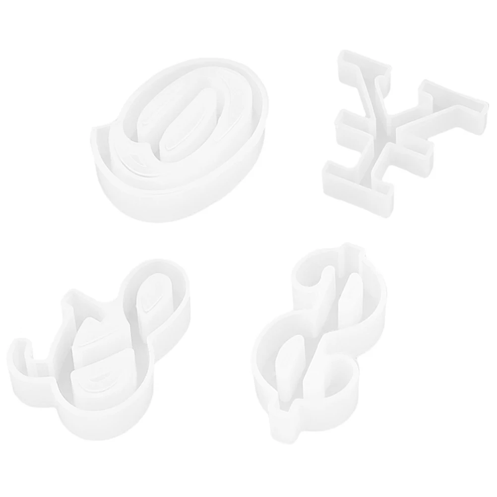 

4Pcs Crystal Drop Mold Symbol Silicone Mold Creative Fashion Handmade Jewelry Making DIY Epoxy Resin Craft Mould