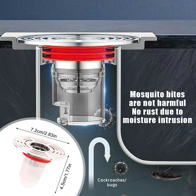 

1 шт., самозакрывающийся, защита от запаха и насекомых, сливной сердечник для пола, съемная крышка для слива душа, фильтр для волос, заглушка для канализационного фильтра