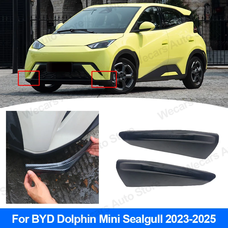 For BYD Seagull Dolphin Mini 2023-2025 Front Bumper Corner Protector Guard Anti-scratch Bumper Side Corner Trim Car Accessories