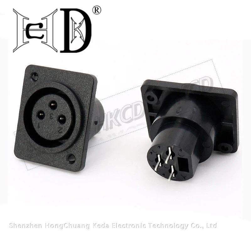 2pcs DY-08 3 Pin XLR Female Jack Panel Mount DIP PCB Chassis Audio Connector for Microphone Mixer Amplifier