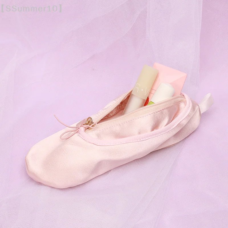【SSummer10】Ballet Shoes Creative Design Girl Heart Makeup Bag Female Stationery Storage Student Pencil Case【SS】