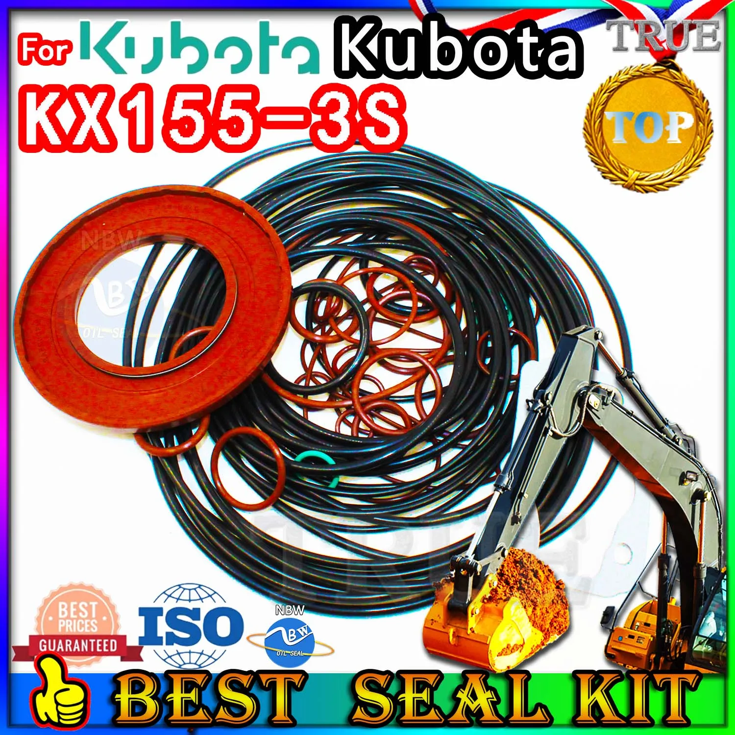 

For Kubota KX155-3S Oil Seal Repair Kit Boom Arm Bucket Excavator Hydraulic Cylinder KX155 3S Gear Center Joint Gasket Nitrile