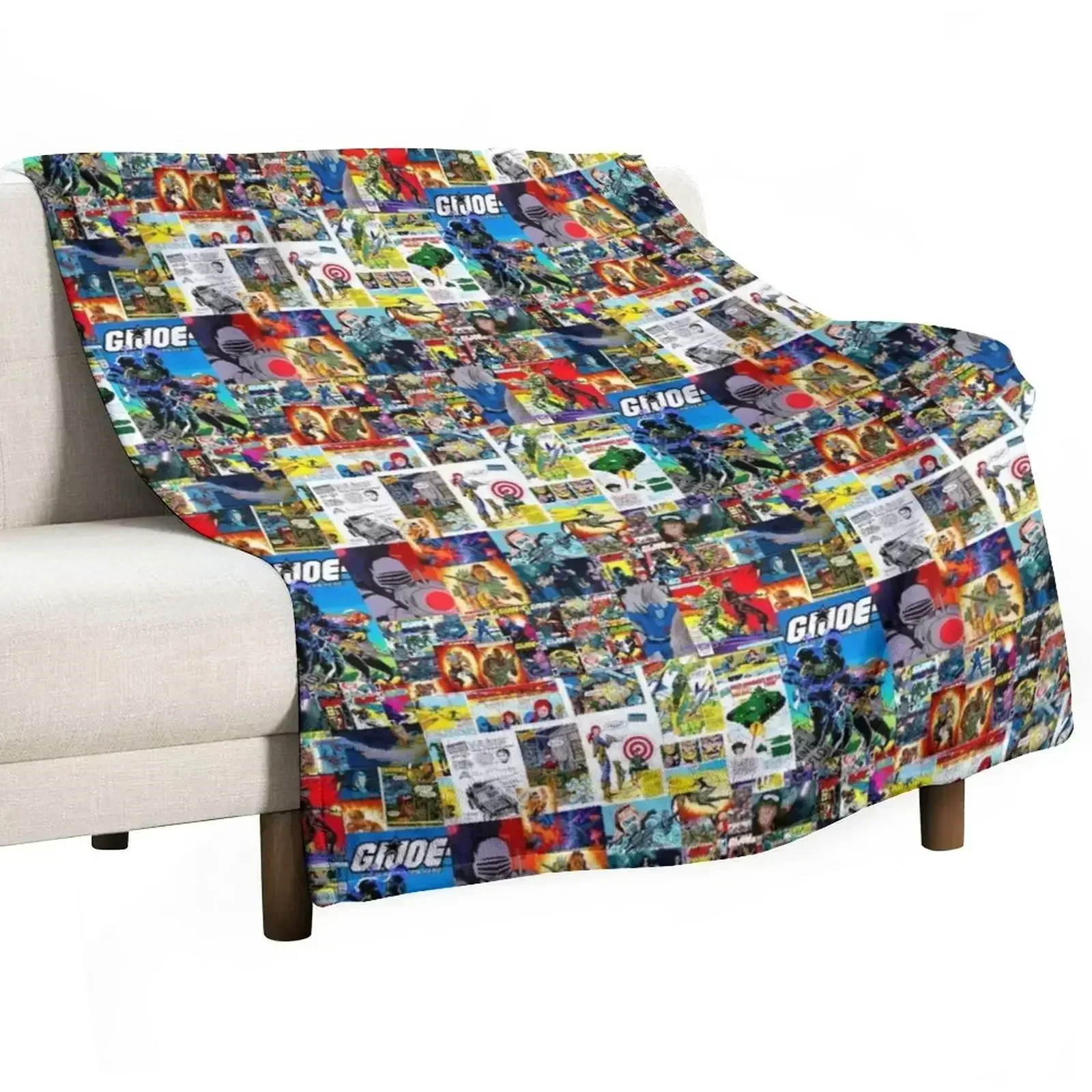 

GI Joe in collage form Throw Blanket Fuzzy Plush Throw Blanket for Sofa Chair