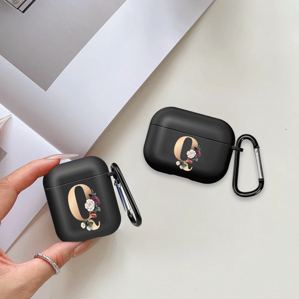 

Чехол для наушников AirPods Pro2 4 3 1 Pro 2 Pro3 с буквой Q R и изображением цветка