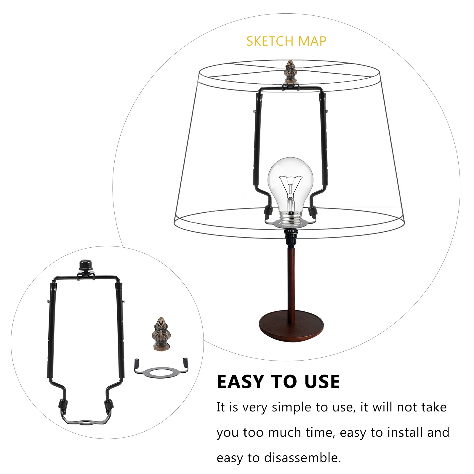 

1 set 1 Set Lamp Shade Harp Holder 4-Gear Adjustable Chrome Plated Anti-Rust For Table Floor Desk Lamps Lighting Accessories Kit