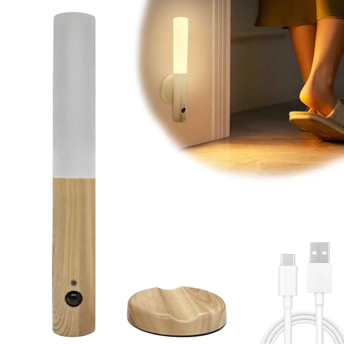 ذكي الجسم الاستشعار Led ضوء الليل يده الإبداعية لمبة مكتب المدخل ليلة ضوء الجدار مصباح ضوء الطوارئ في الهواء الطلق #1