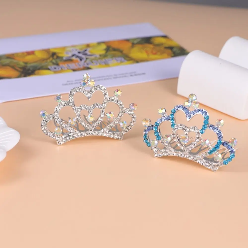 Girl Headdress Rhinestone Photo Props Crown Headwear Kids Hairpin Children Hair Clip Hair Accessory Kids Girl Hair Comb