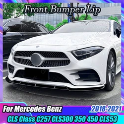 Front Bumper Splitter Lip For Mercedes Benz CLS Class C257 CLS300 CLS350 CLS450 CLS53 AMG 2018-2021 Diffuser Spoiler Guard Trim