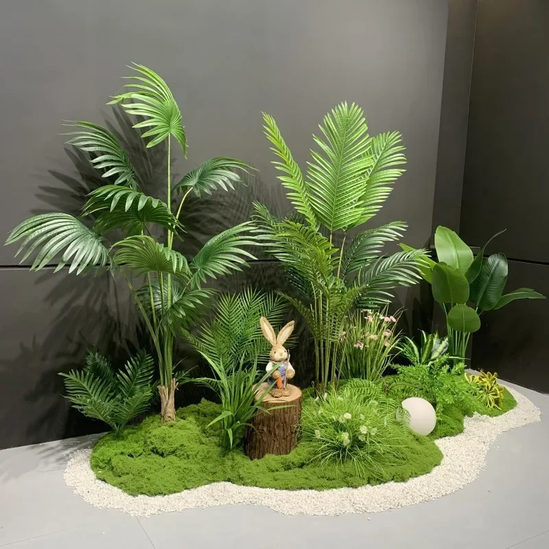 Simulation green plant landscaping combination interior decoration window fake plant stairs