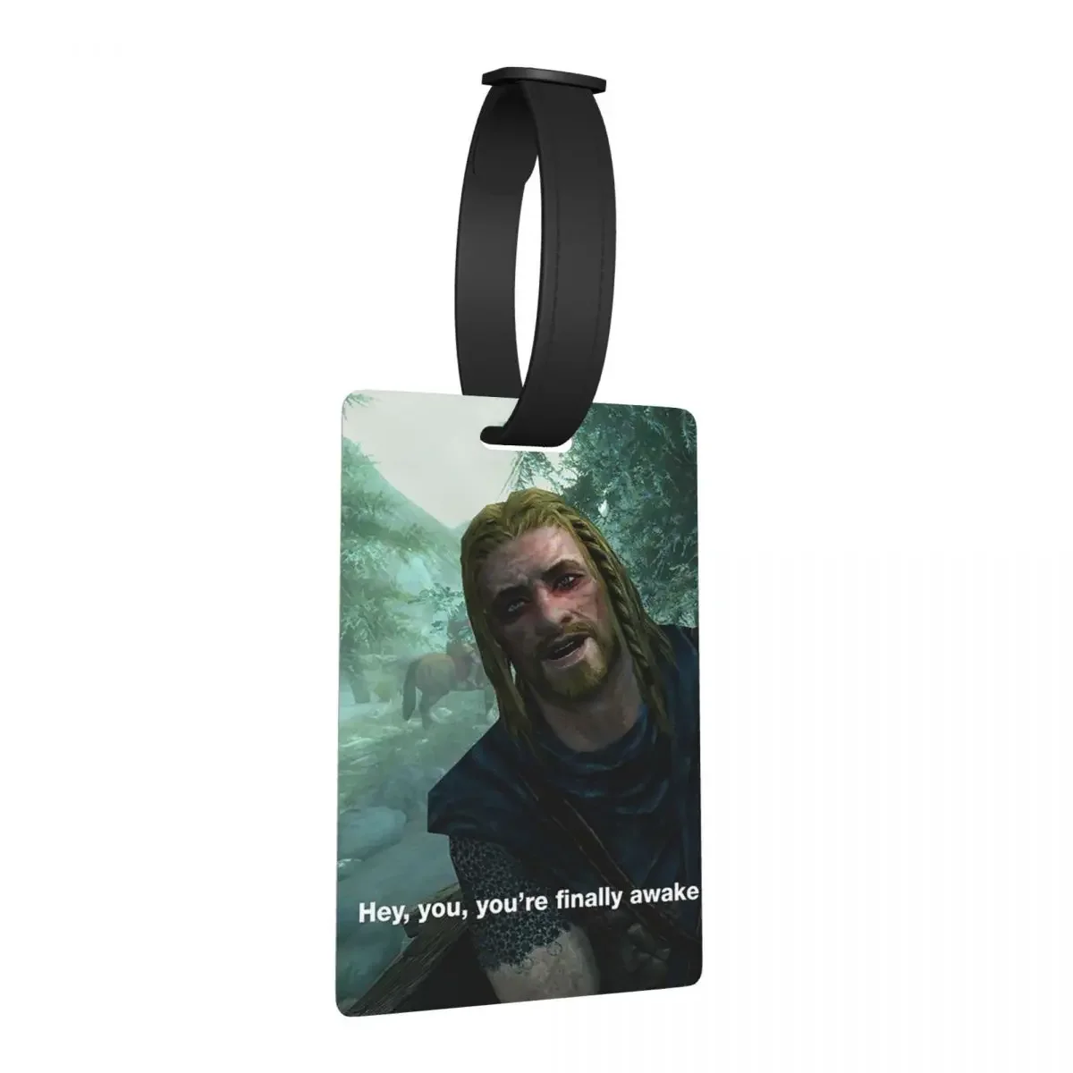 

Hey You're Final Awake - Skyrim Meme Багажные бирки Чемодан Портативный багаж Посадная бирка Держатель этикетки ID Имя Адрес