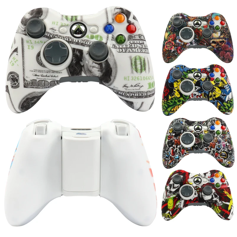 حافظة لجهاز تحكم لجهاز Xbox 360 من السيليكون الناعم ، عصا تحكم لغمبد الجلد ، ملحقات ألعاب الفيديو