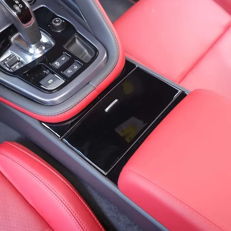 

For 13+ Jaguar F-TYPE Car Central Control Storage Box Panel Stickers Storage Box Stickers Epoxy/gloss Black (soft) 3-piece Set L