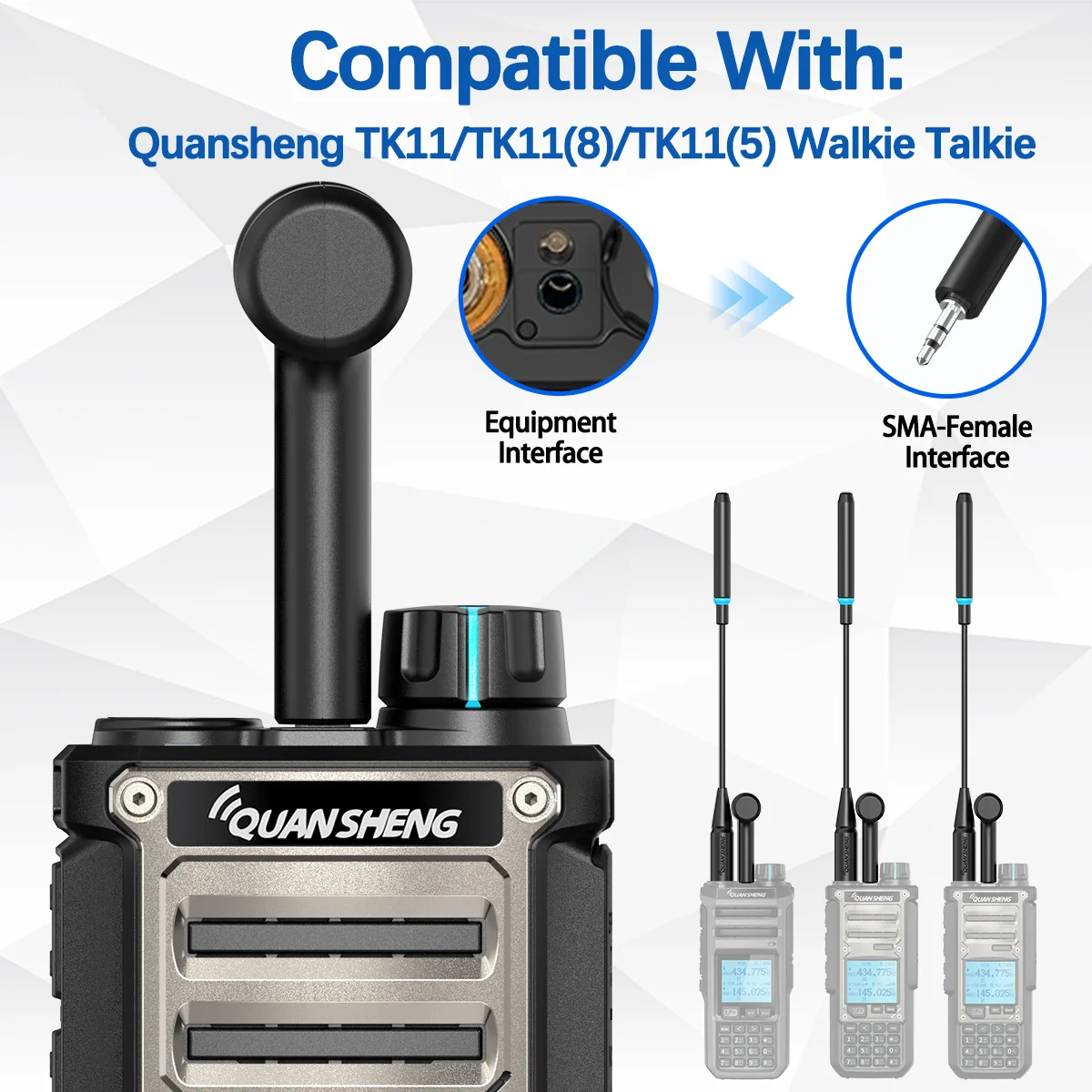 Quansheng الأصلي ثلاثي الموجات هوائي SW MW LW T-شكل هوائي ل TK11(5) TK11(8) اسلكية تخاطب متوسطة وقصيرة موجة 3.5 مللي متر التوصيل