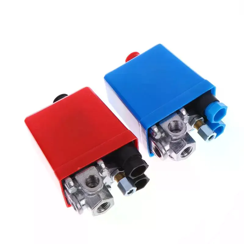 1Pcs 90-120psi Automatic Air Pressure Switch Air Compressor Pressure Switch 4Port Manifold Electric Air Compressors Tool