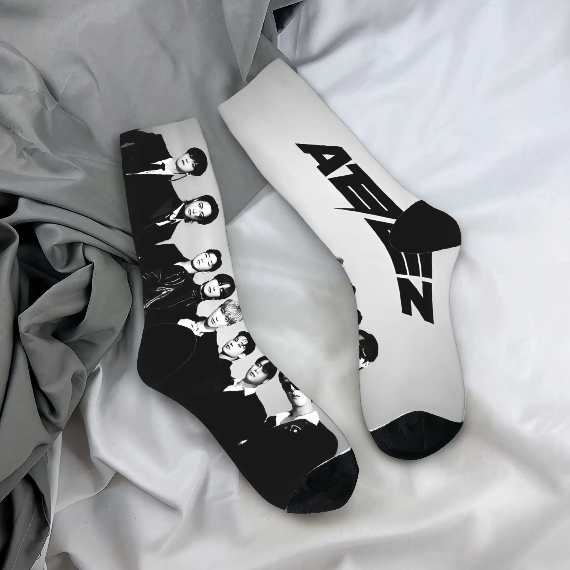 

Kpop Ateez Band Socks Design Stockings Anti-Slip Adults Men Socks Medium Soft Winter Leisure Cycling Socks
