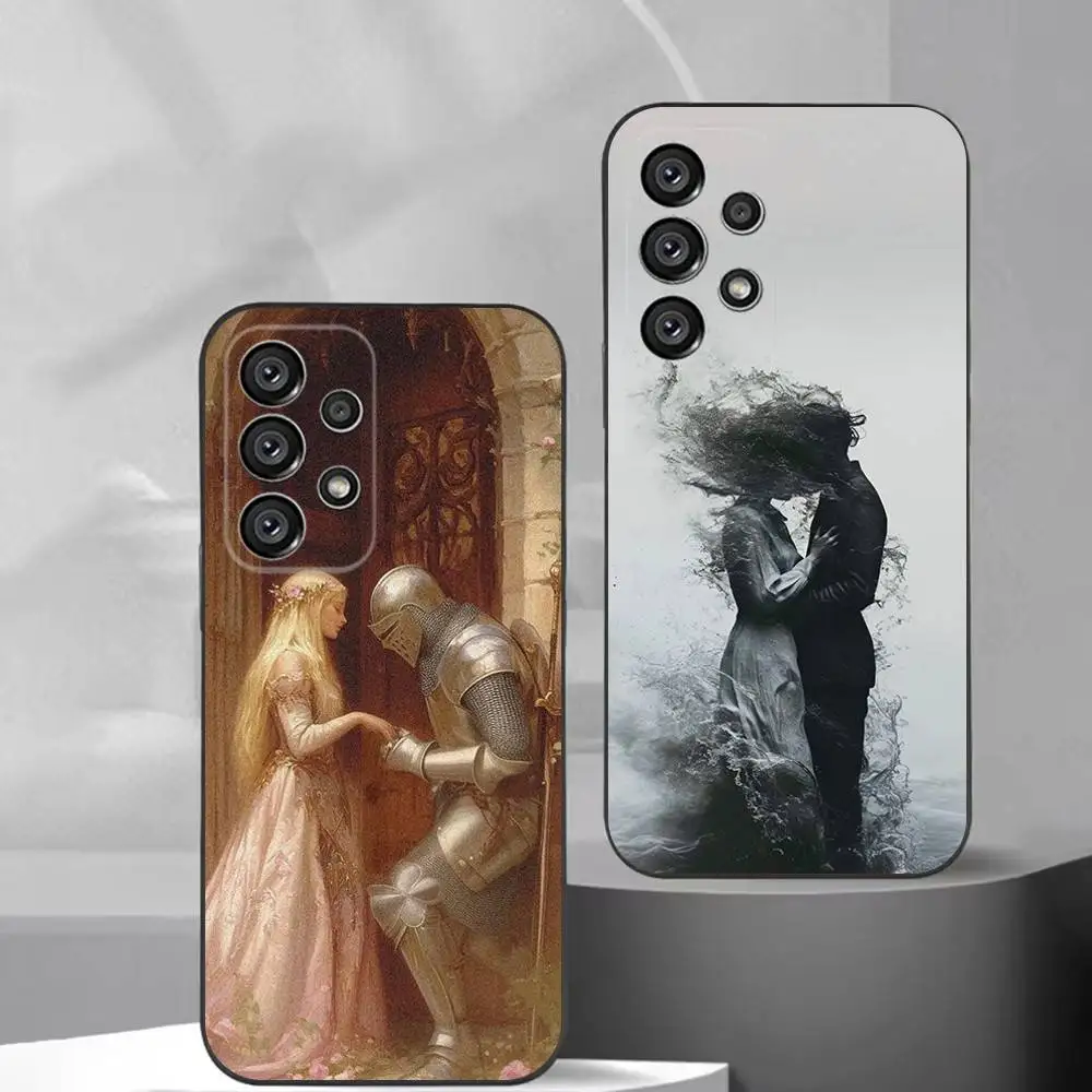 

Couple Art Kiss Oil Painting Phone Case For Samsung S25,S24,S21,S22,S23,S30,Ultra,S20,Plus,Fe,Lite,Note,10,9,5G Black Cover
