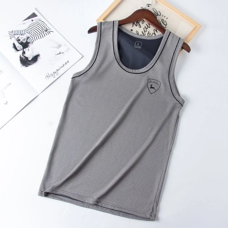 Men\'s Breathable Mesh Vest Male Quick-drying O- Neck Hollow sleeveless shirt Vest Fitness Slim gym clothing Men\'s tank tops