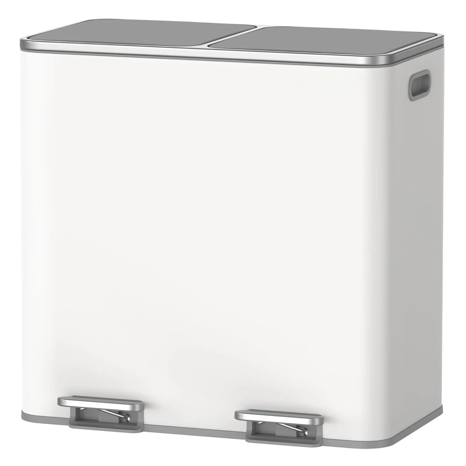 

US Trash Can, 2 x 10.6 Gallon (2 x 40 L) Garbage Can for Kitchen, with 15 Trash Bags, 2 Compartments