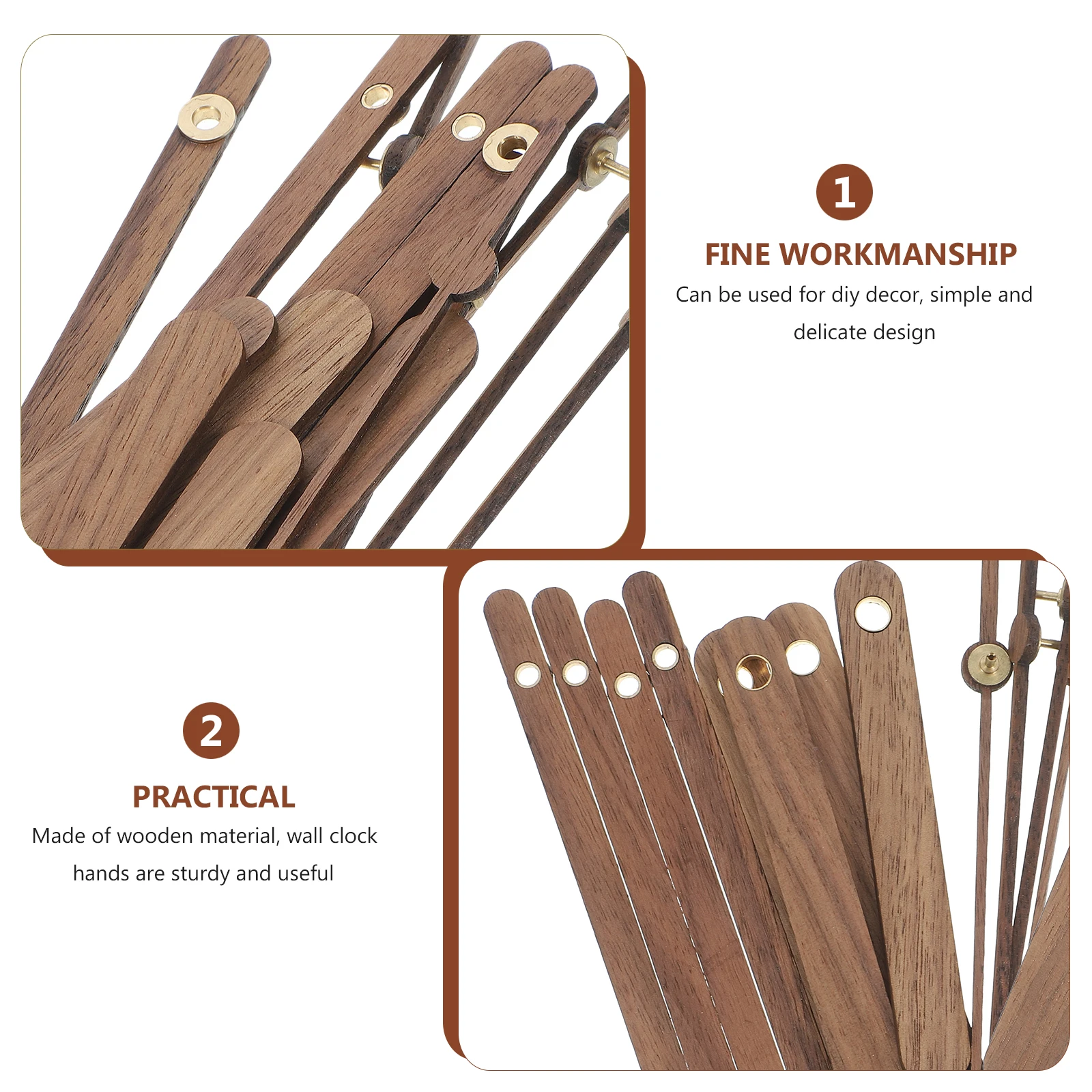

5 set Wooden Hands Replacement For Diy Wall Hanging Clock Repair Fine Texture Easy Installation Decorative Clock Parts