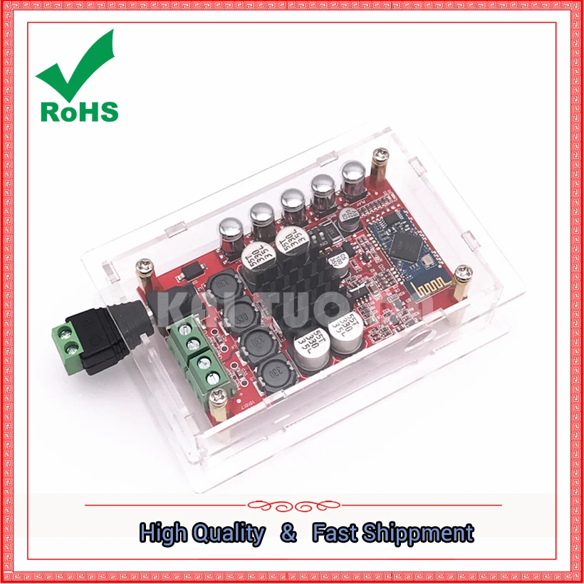 Upgraded TDA7492P Bluetooth-compatible CSR4.0 Audio Receiver Digital Amplifier Module Board 50W Stereo Acrylic Shell