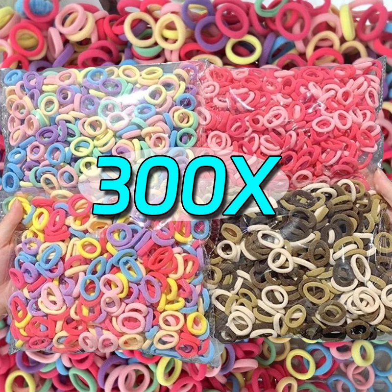 

Colorful Elastic Hair Bands Nylon Ponytail Hold Small Hair Tie Sweets Scrunchie Band for Children Kids Headband Hair Accessories