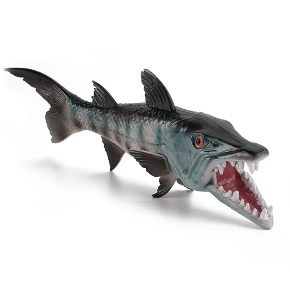 

High-Quality Realistic Wolf-Fish Aquarium Fish Tank Decoration Simulation Marine Life Ornament for Car Desk Shelf Educational