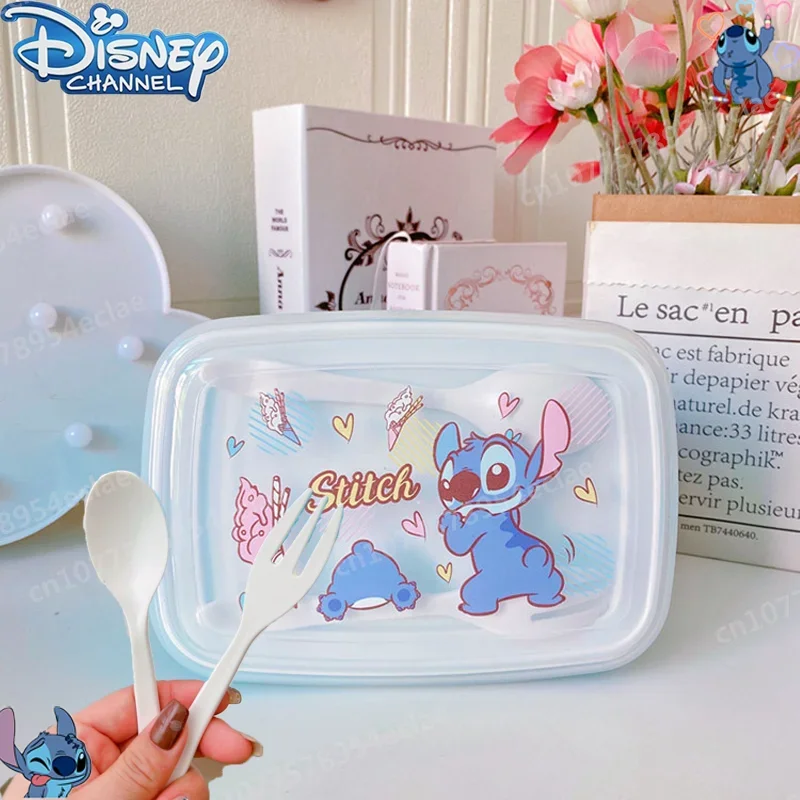 

The New Disney Stitch Lunch Box Cartoon Children's Lunch Box Can Be Heated Crisper Boxes Picnic Portable Food Box Children Gift