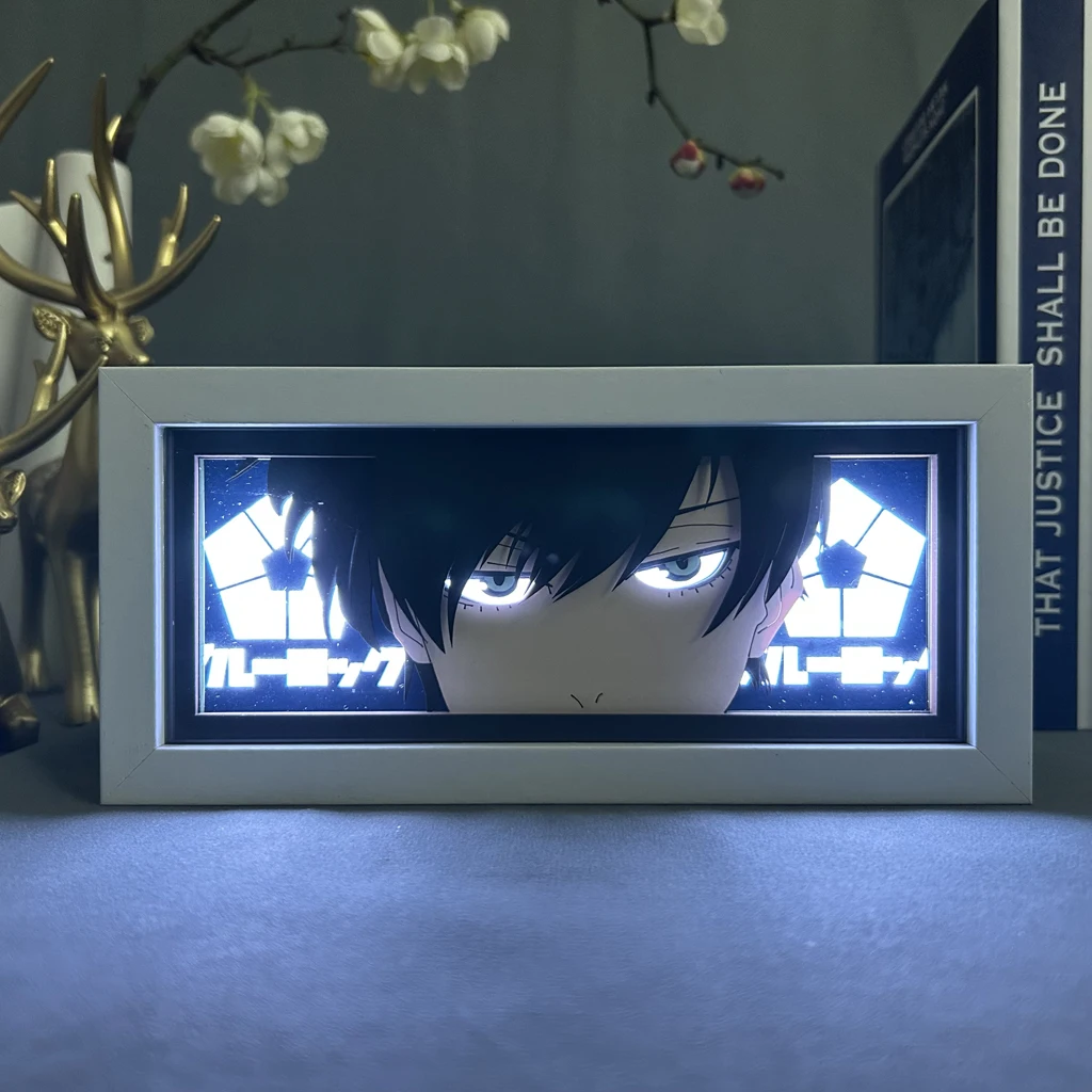 Blue Lock Rin Itoshi Manga Lightbox Table Desk Lamp Anime Figures Eyes Face Gaming Room Lights Decoration Boyfriend Gift