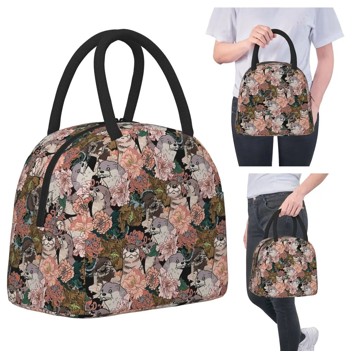 

Because Otter 1 Lunch Bags Insulated Bento Box Waterproof Lunch Tote Resuable Picnic Bags Cooler Bag for Woman Kids School
