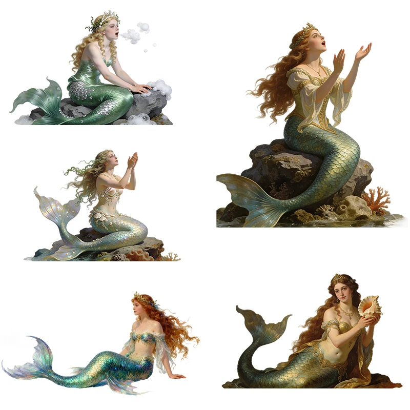 Three Ratels CD308 mermaid singing in the sea Artistic wall stickers for home decoration Personalized car decals